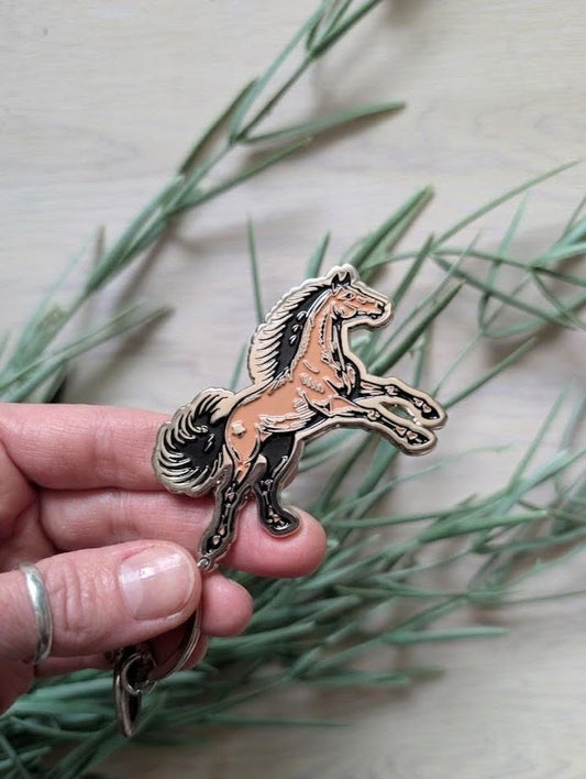 metal enamel keychain / bag charm | star horse