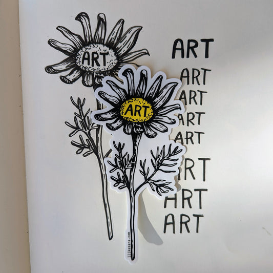 sticker | art daisy waterproof uv-resistant vinyl flower decal