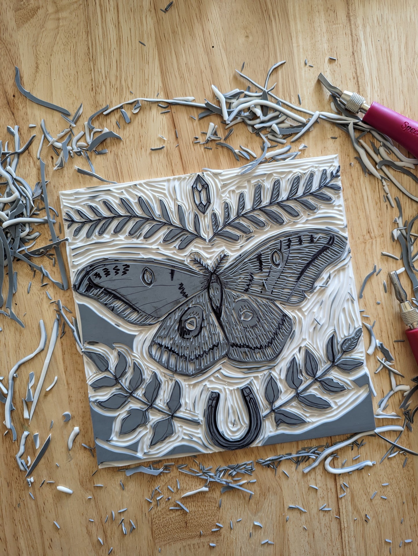 handprinted blockprint | luck moth