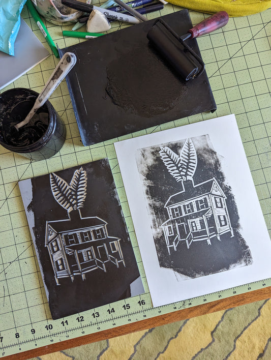 handprinted blockprint | fern cabin