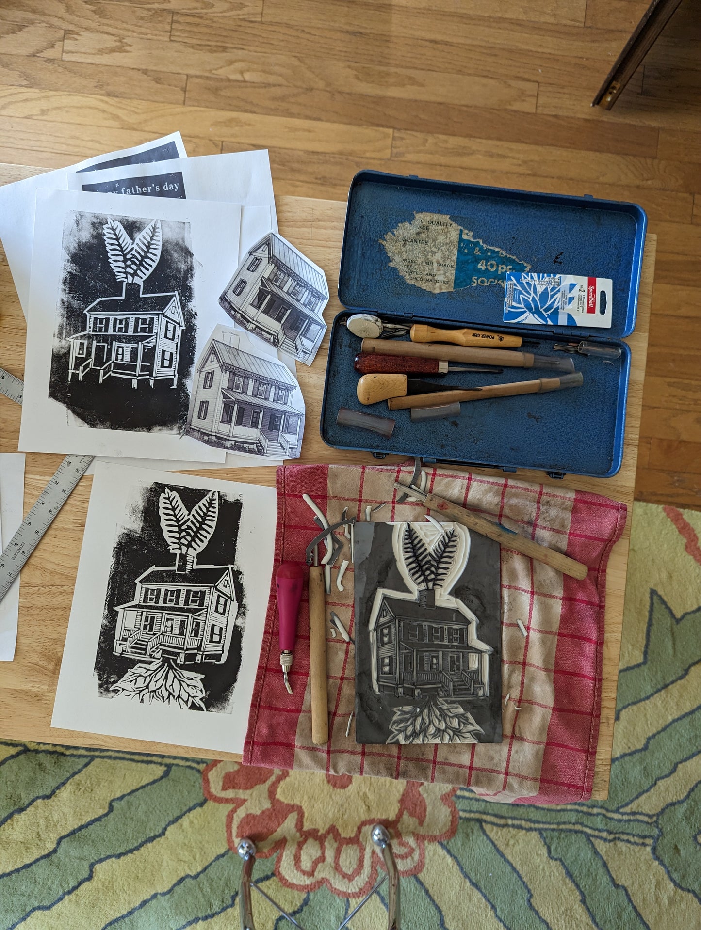 handprinted blockprint | fern cabin