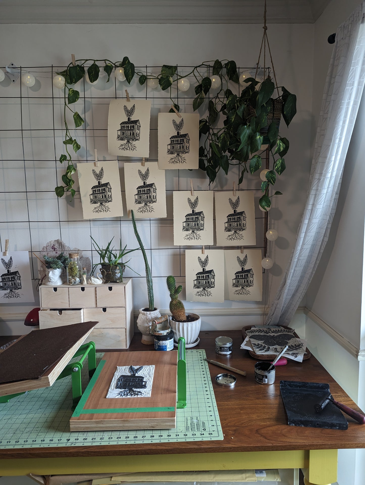 handprinted blockprint | fern cabin