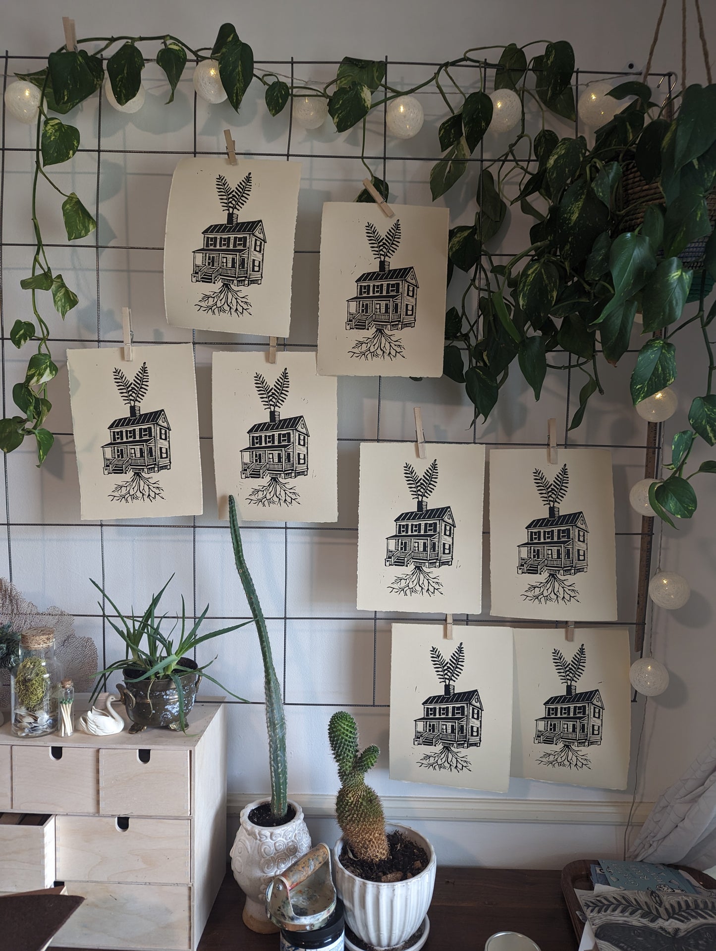 handprinted blockprint | fern cabin