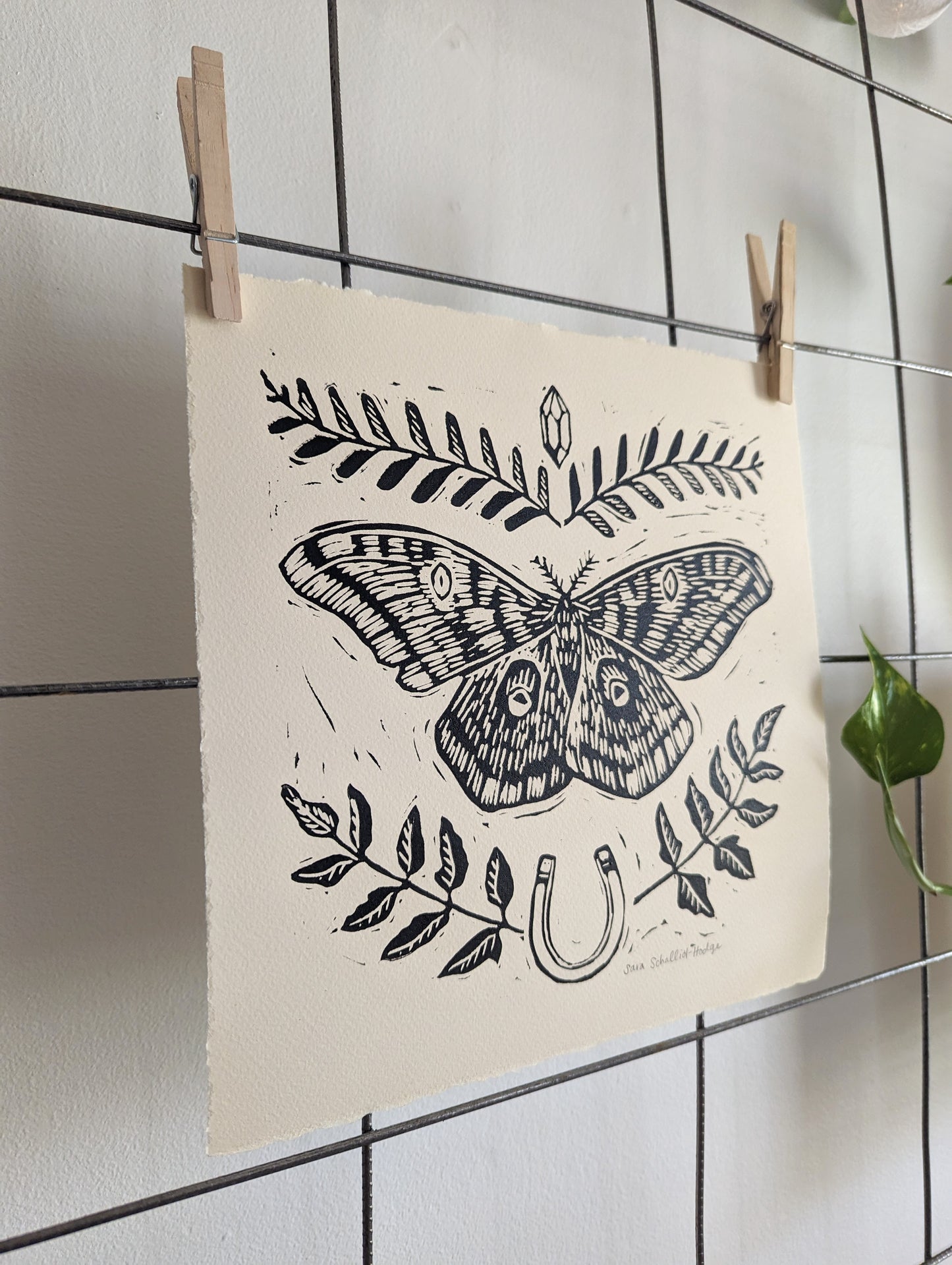 handprinted blockprint | luck moth
