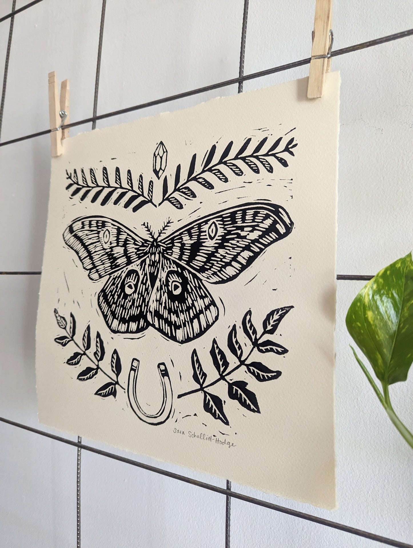 handprinted blockprint | luck moth