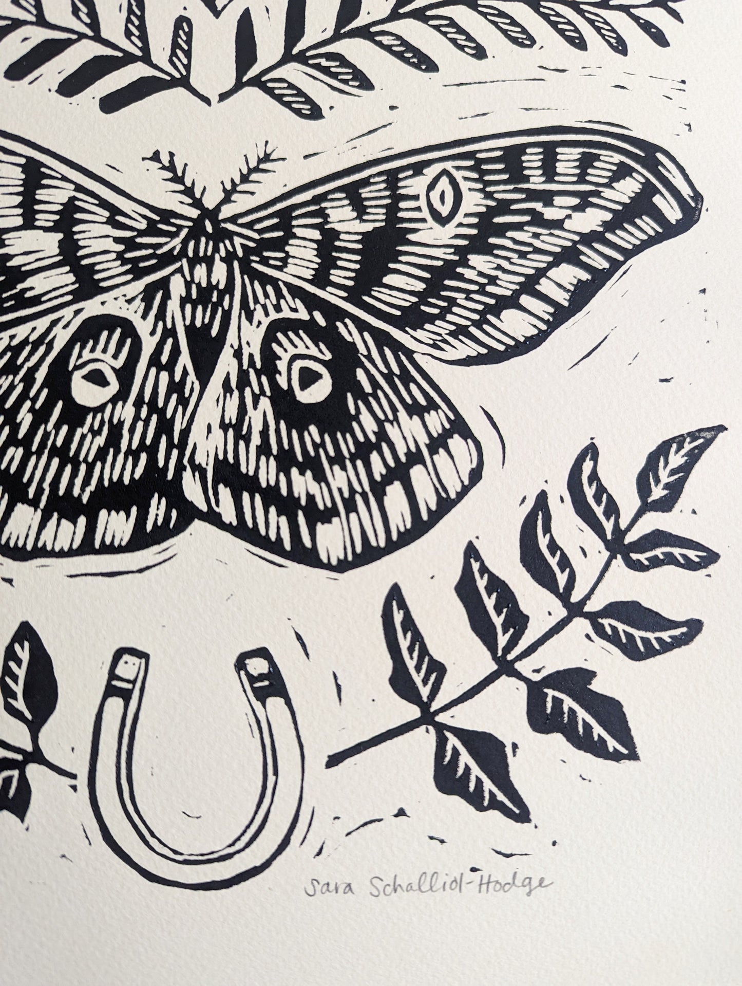 handprinted blockprint | luck moth
