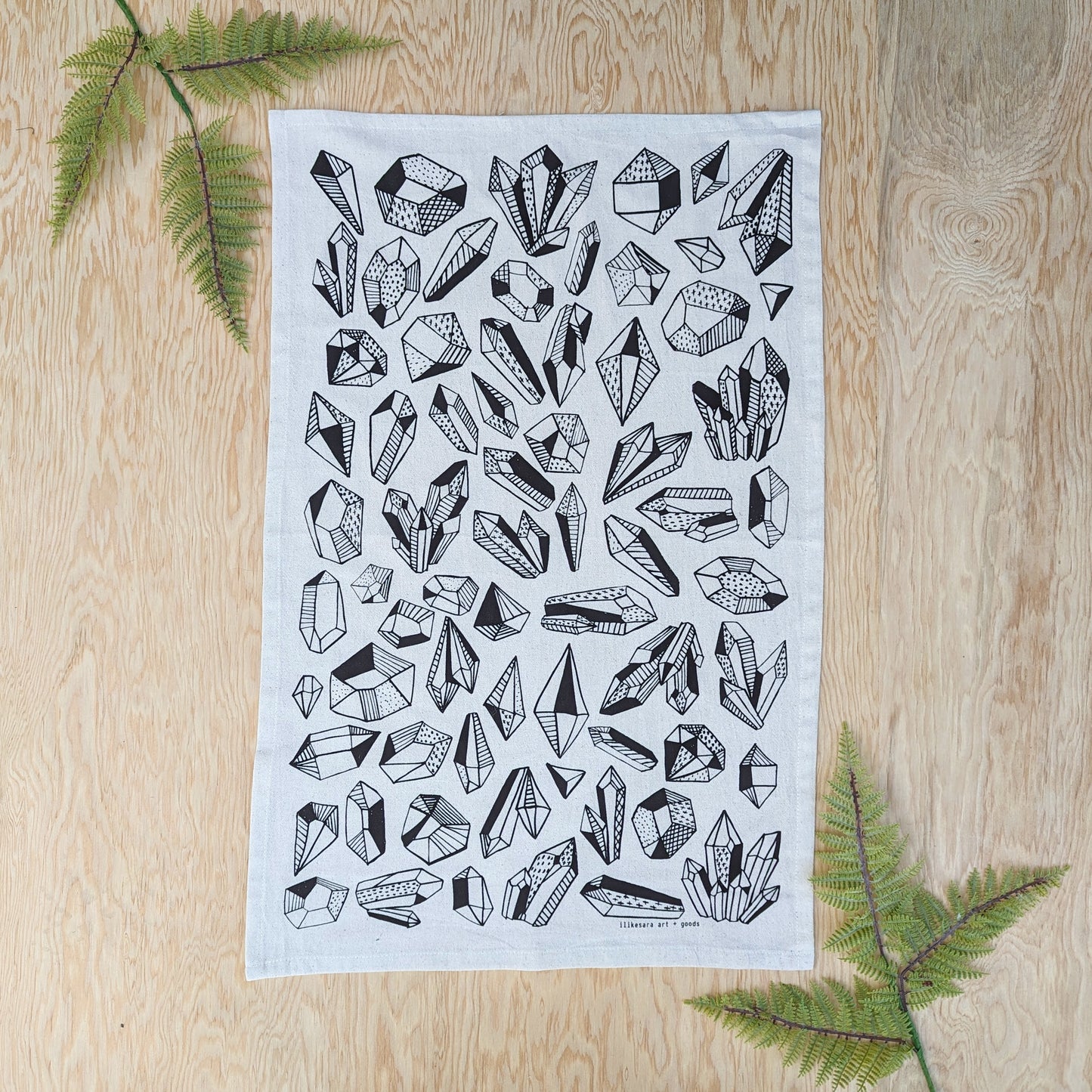 tea towel | gem - crystal pattern cotton flour sack dish cloth