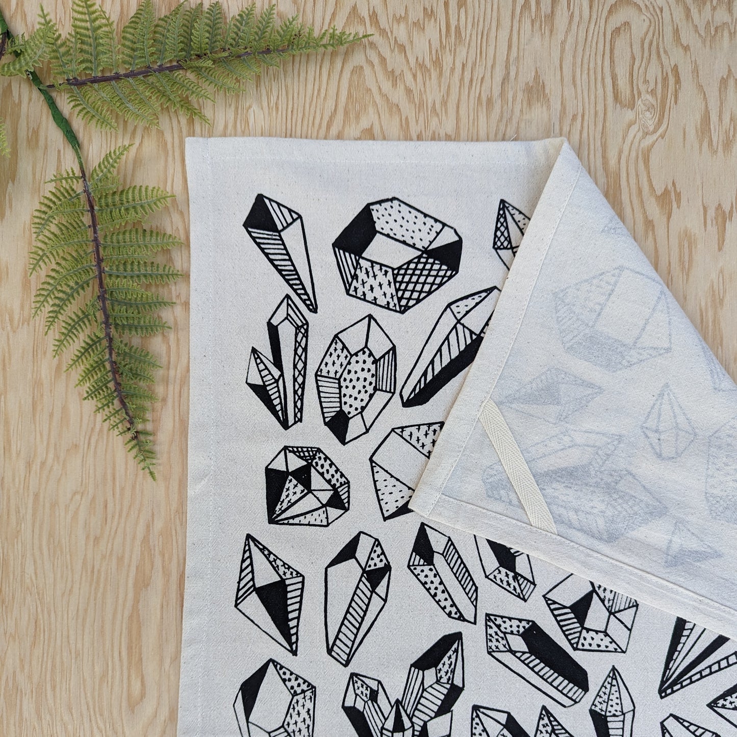 tea towel | gem - crystal pattern cotton flour sack dish cloth