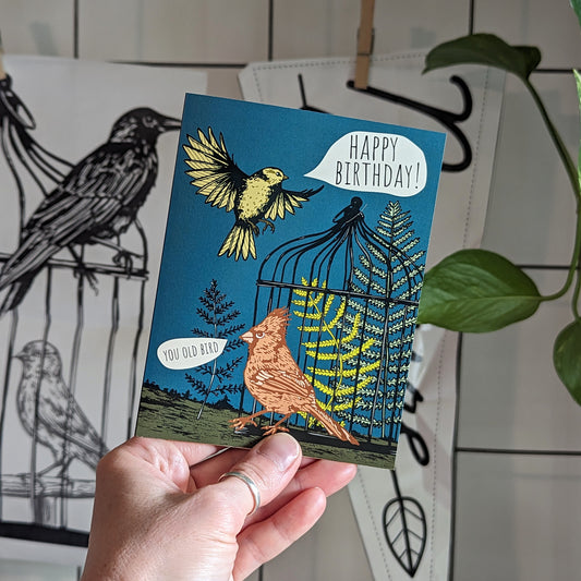 greeting card | happy birthday you old bird
