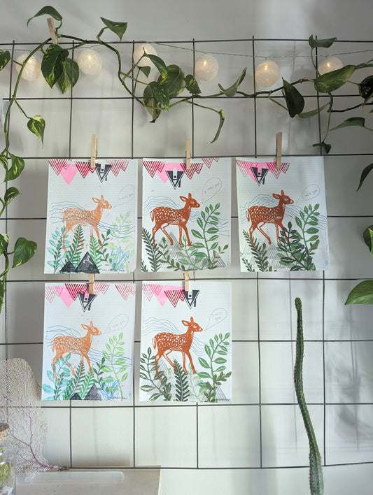 handprinted blockprint | i miss you dear