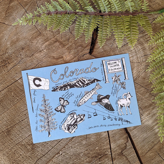postcard | Colorado symbols
