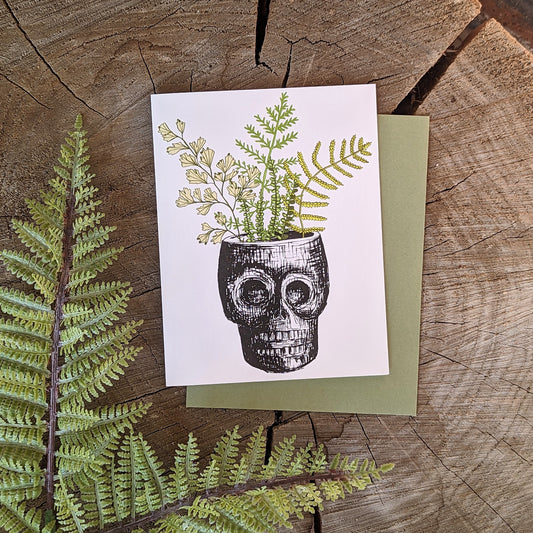 greeting card | skull planter - Halloween