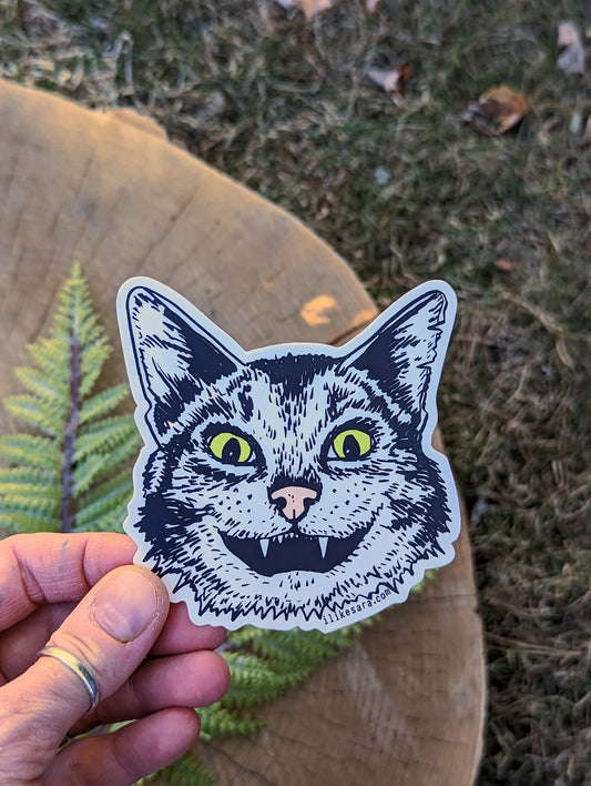 sticker | cat face - waterproof uv-resistant vinyl Western kitty decal