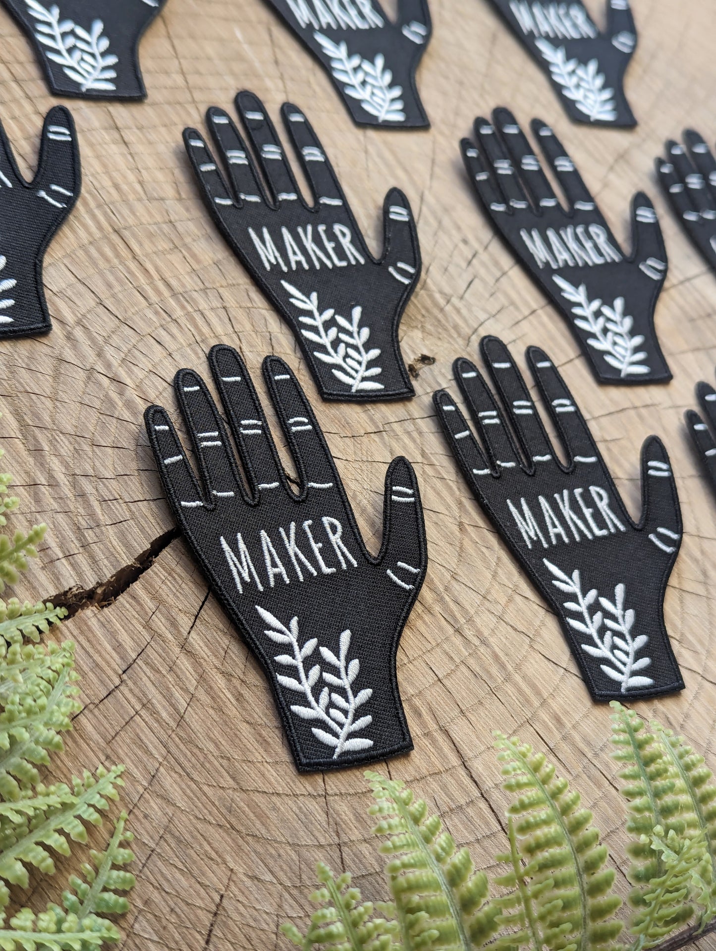 iron-on patch | hand maker - black & white 2.5" x 3.9"