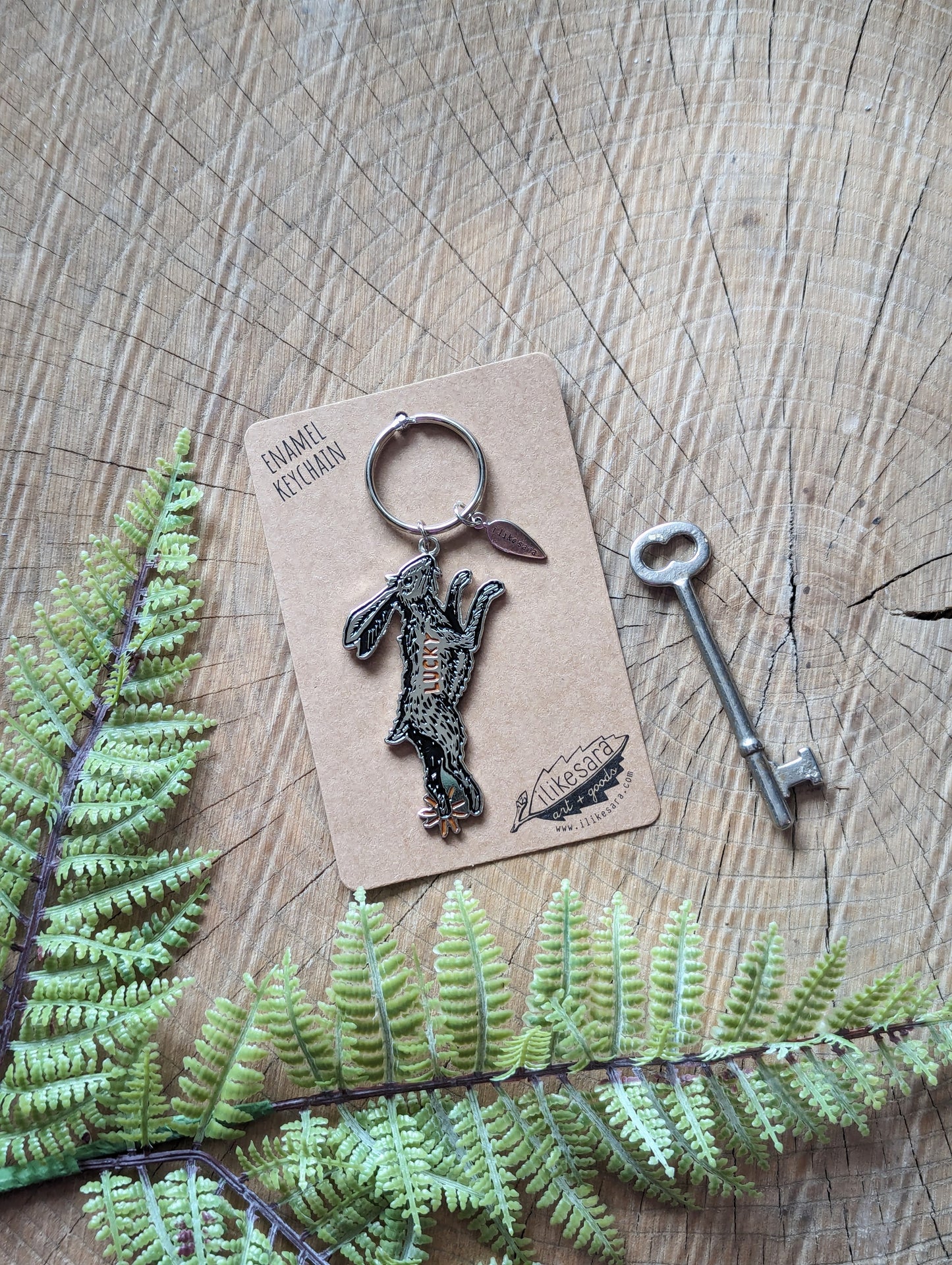 metal enamel keychain / purse charm | lucky rabbit foot