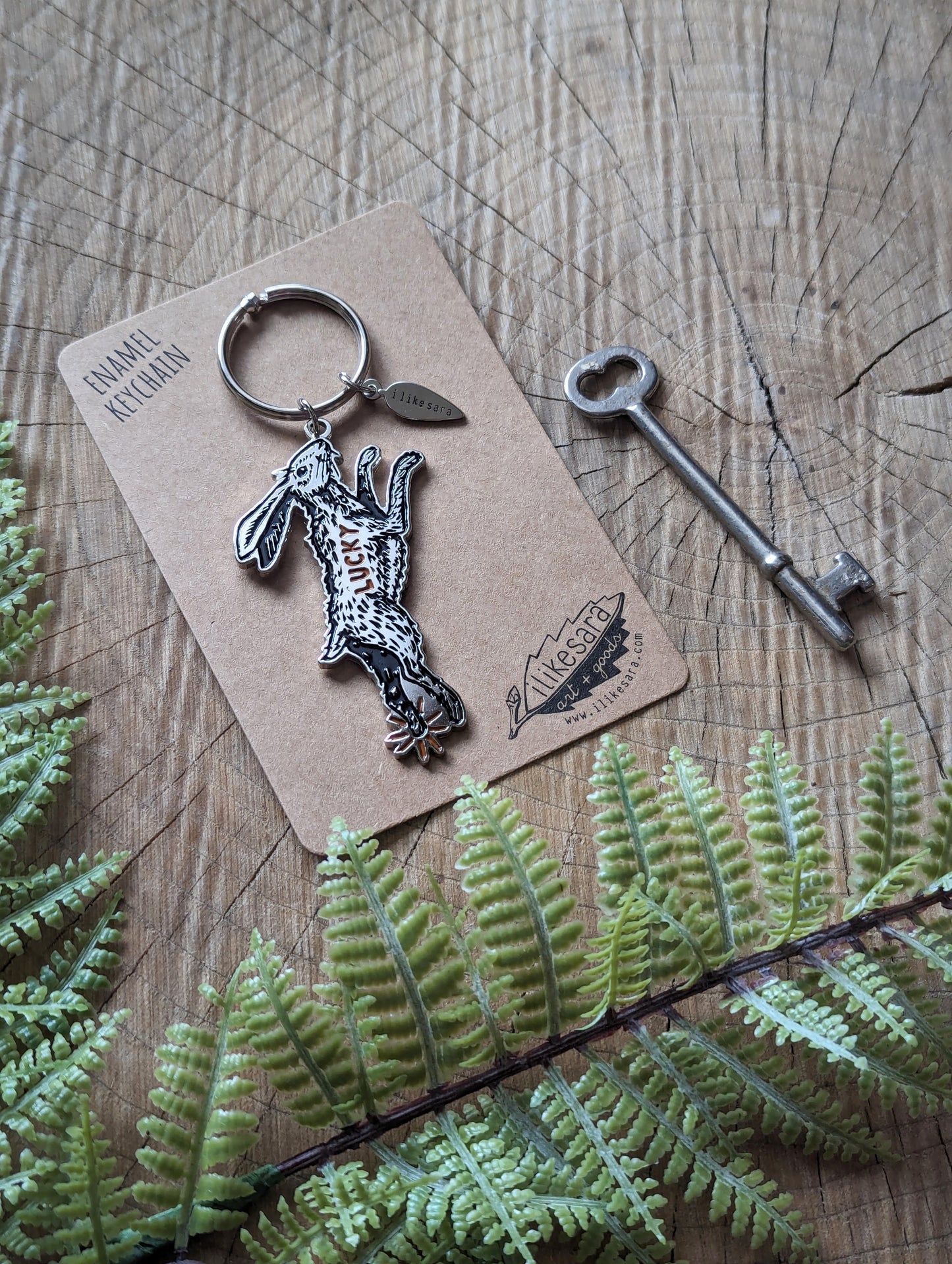 metal enamel keychain / purse charm | lucky rabbit foot