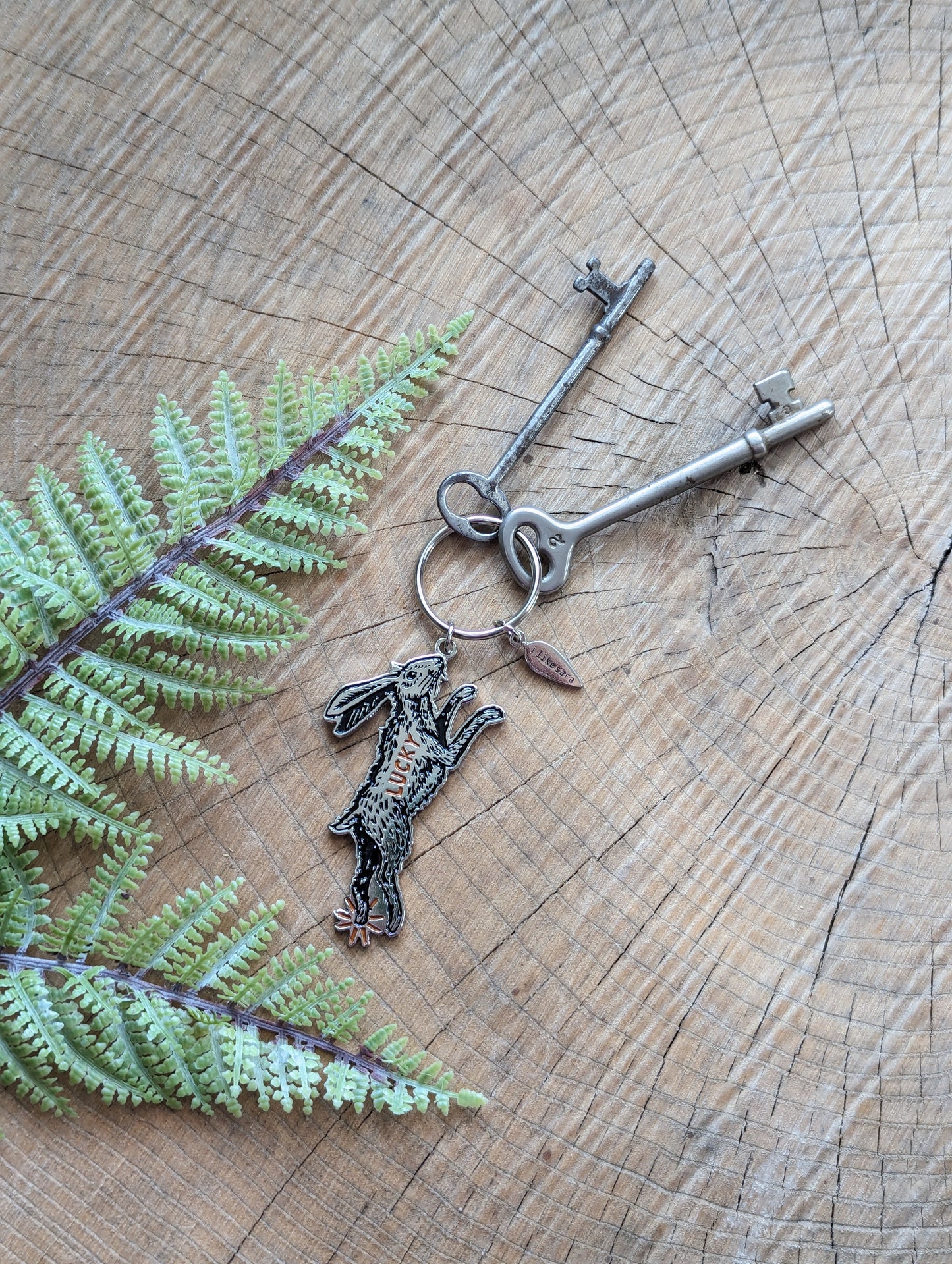 metal enamel keychain / purse charm | lucky rabbit foot