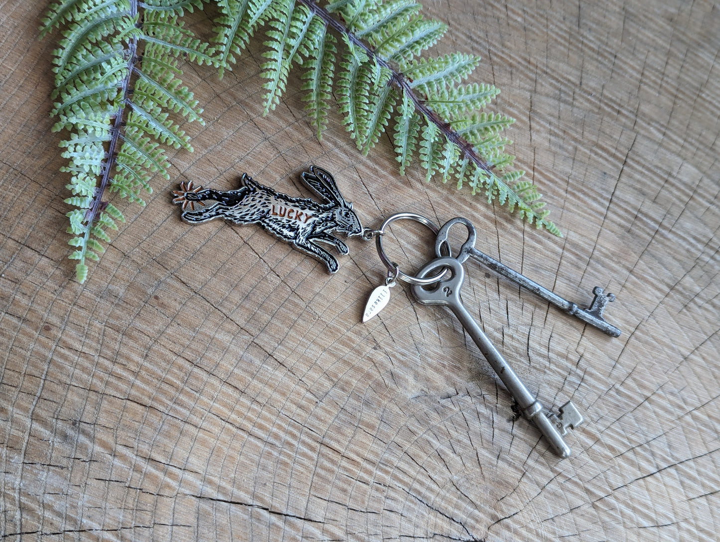 metal enamel keychain / purse charm | lucky rabbit foot