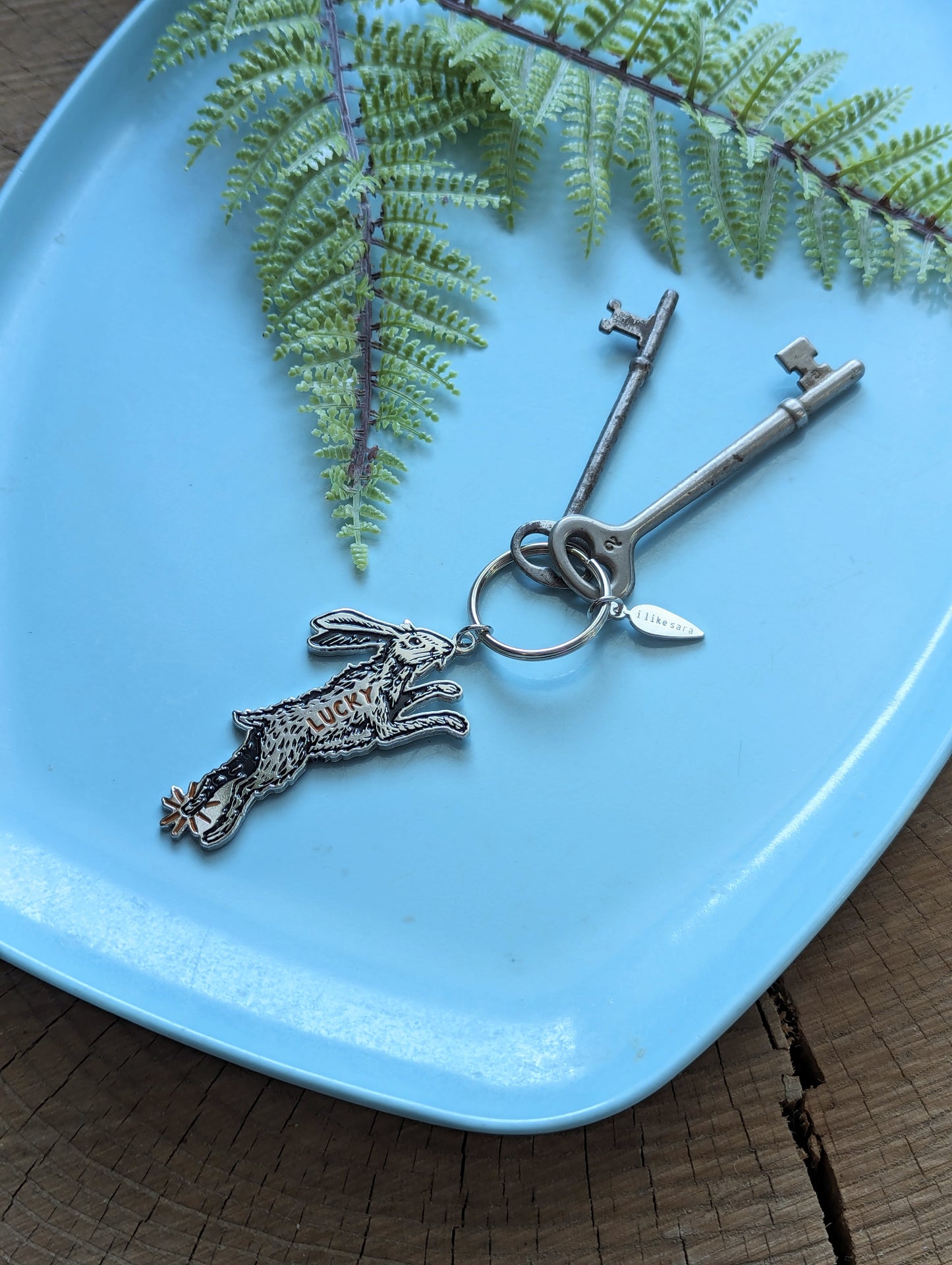 metal enamel keychain / purse charm | lucky rabbit foot