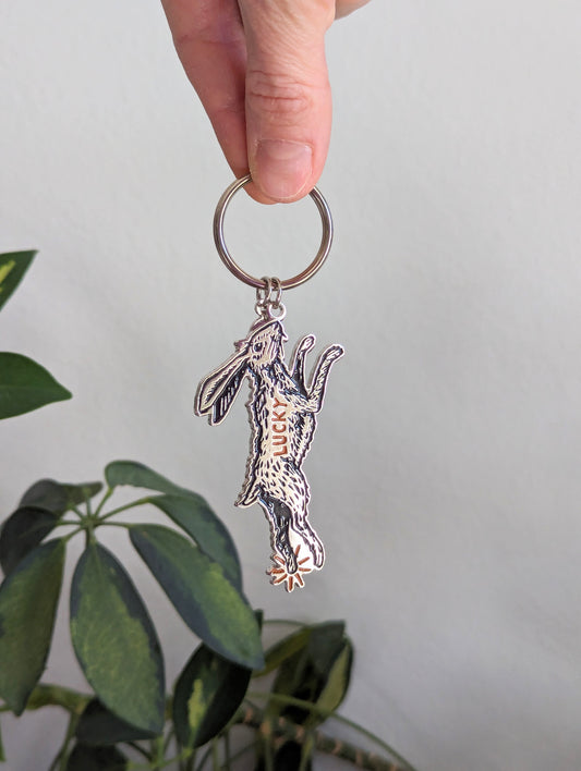 metal enamel keychain / purse charm | lucky rabbit foot