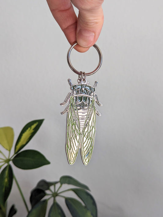 metal enamel keychain / bag charm | cicada