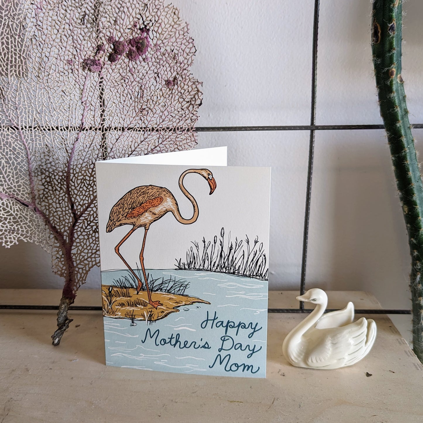 greeting card | mother's day flamingo