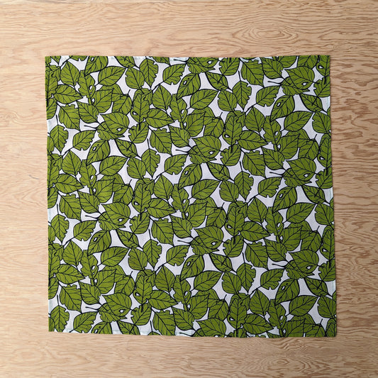 bandana | leaf litter - green nature forest screenprinted scarf