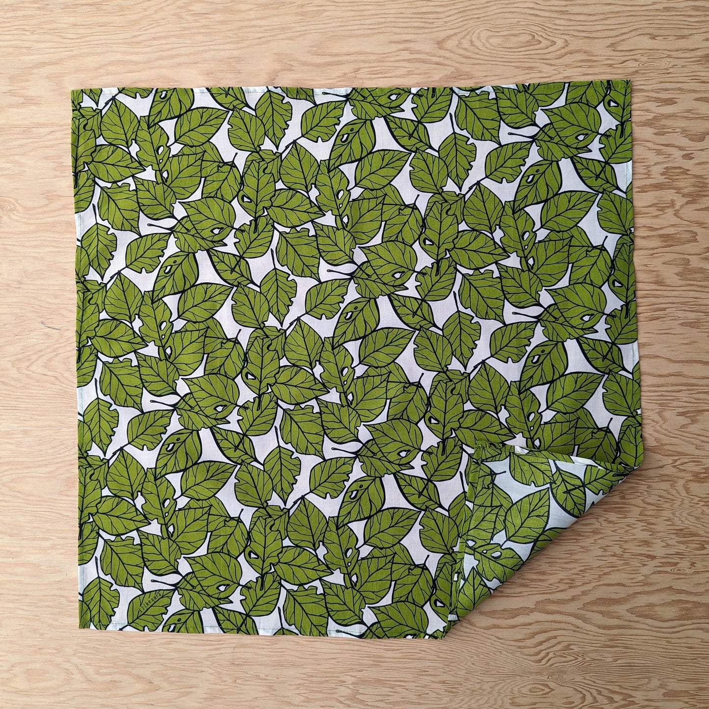 bandana | leaf litter - green nature forest screenprinted scarf