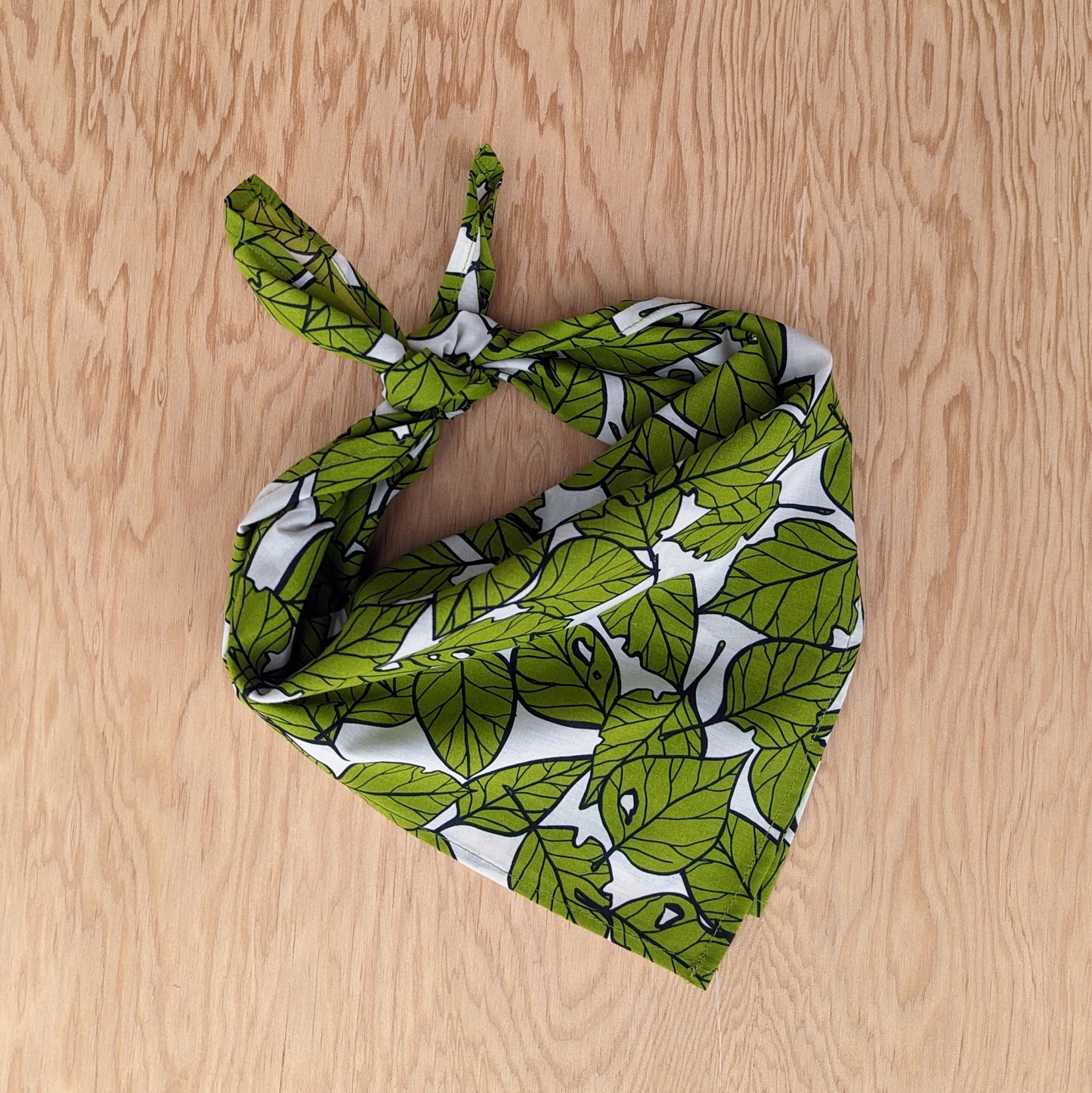 bandana | leaf litter - green nature forest screenprinted scarf