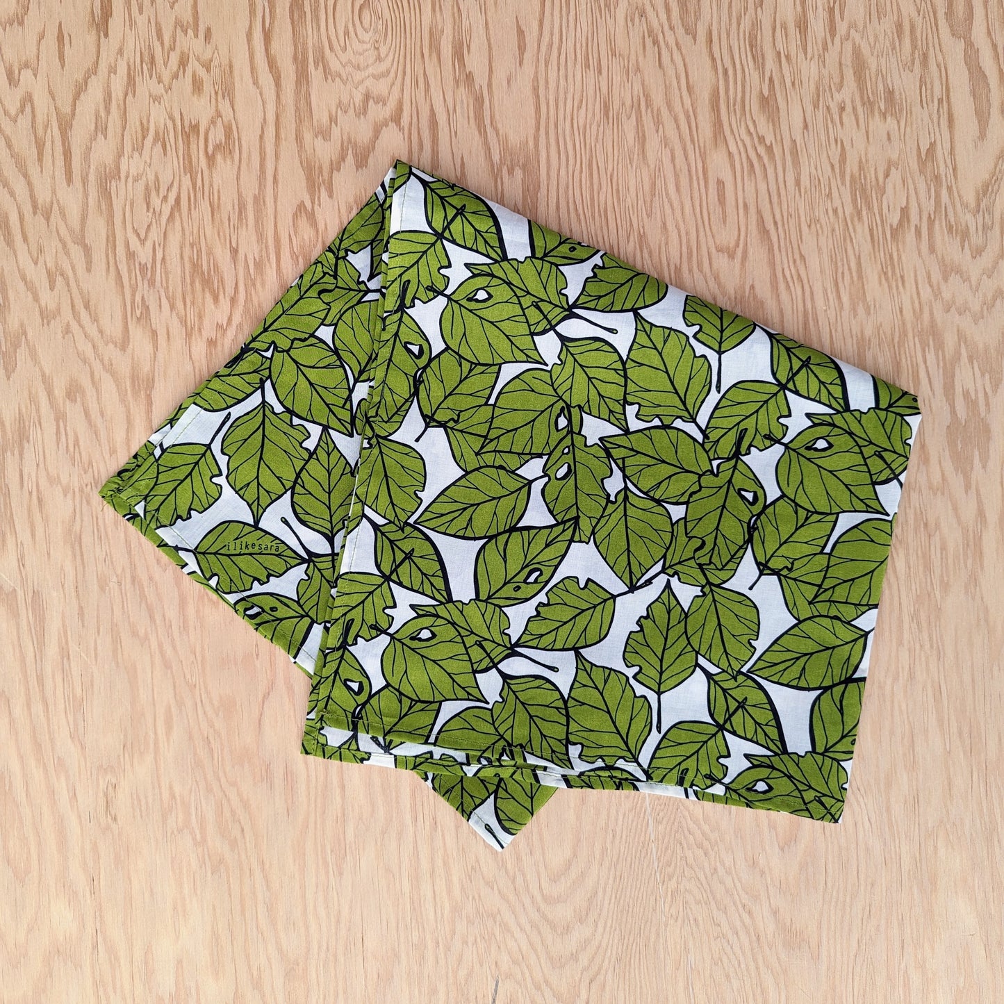 bandana | leaf litter - green nature forest screenprinted scarf