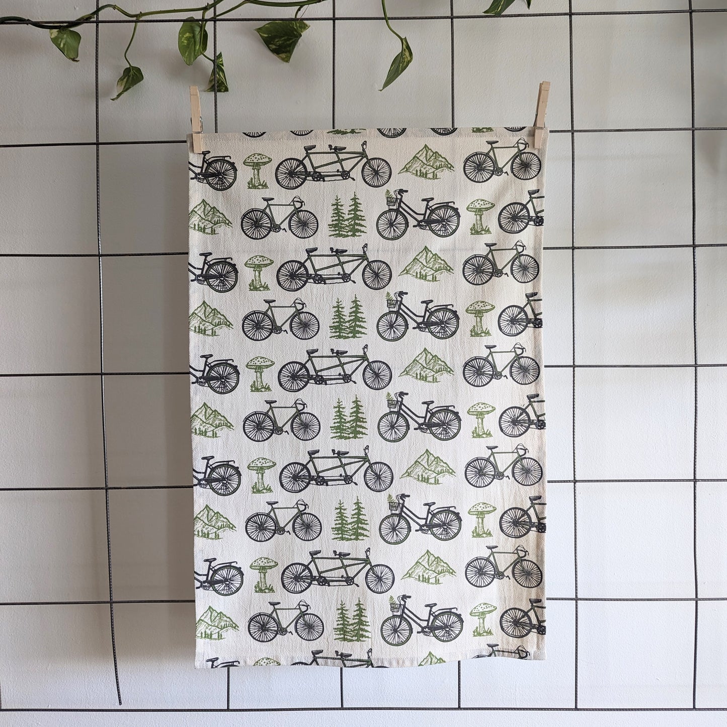 tea towel | bicycle adventure - bike & nature cotton flour sack dish cloth
