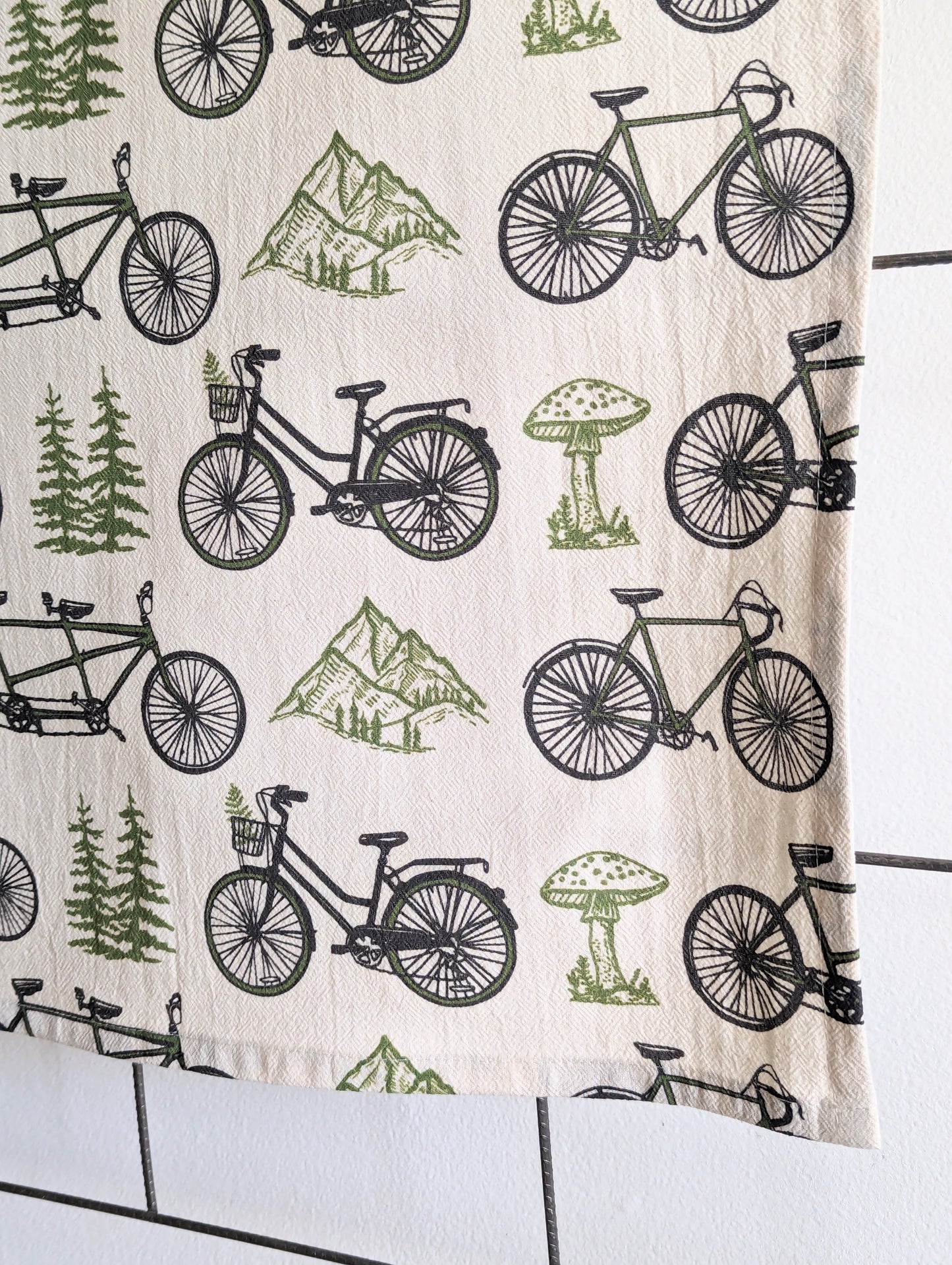 tea towel | bicycle adventure - bike & nature cotton flour sack dish cloth