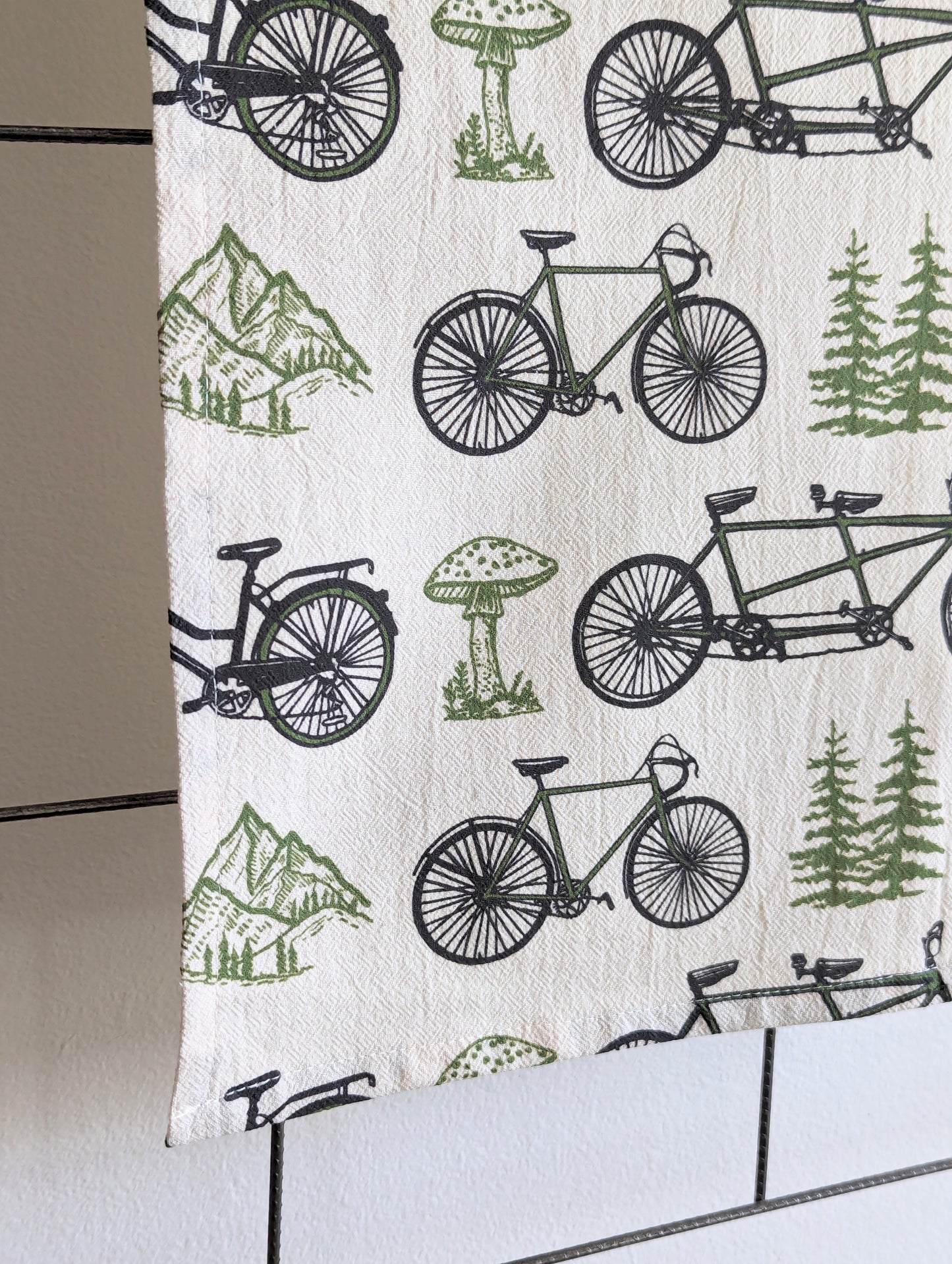 tea towel | bicycle adventure - bike & nature cotton flour sack dish cloth