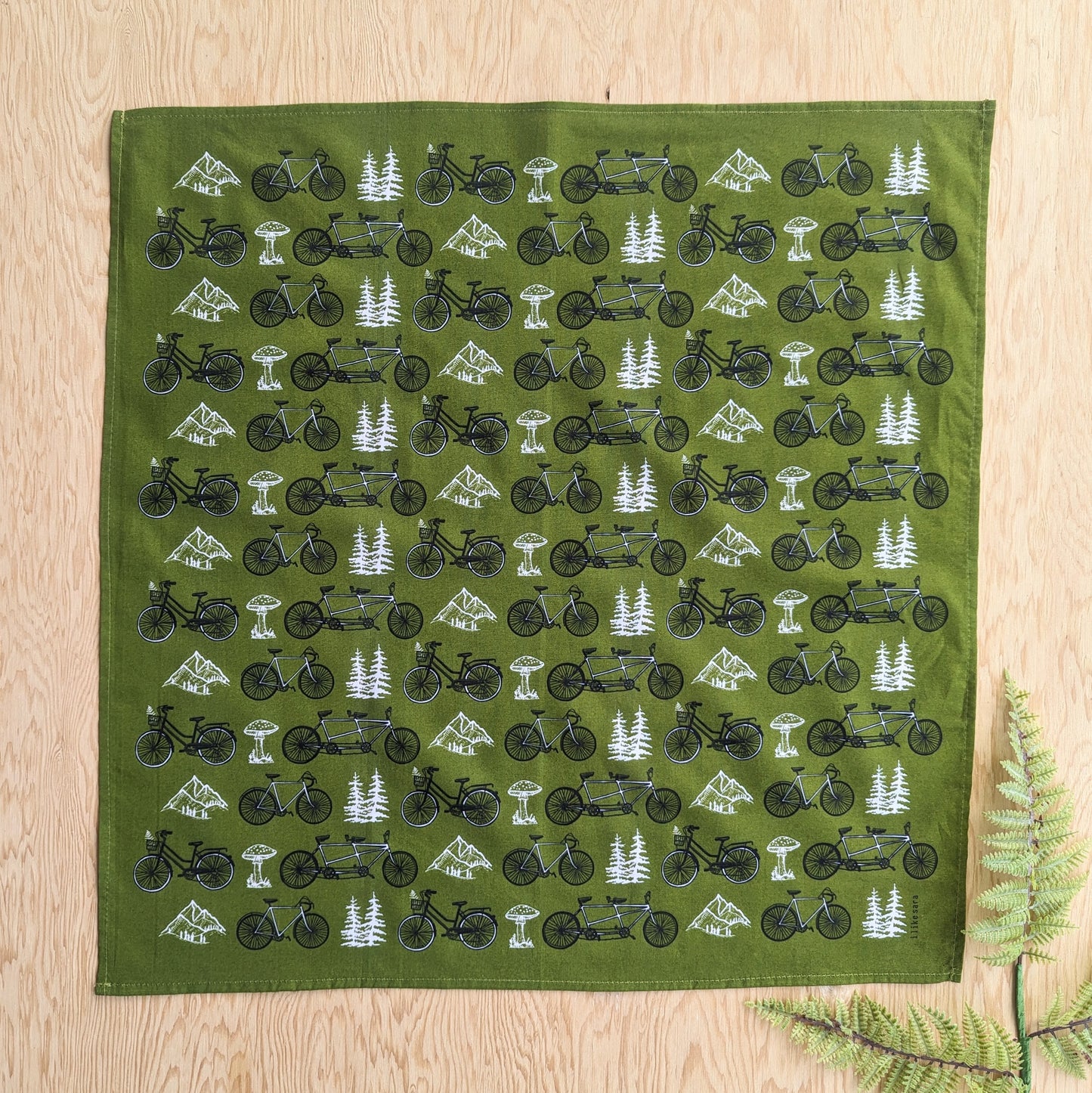 bandana | bicycle adventure - green nature tree mountain scarf