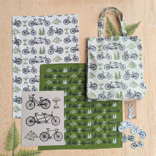 tea towel | bicycle adventure - bike & nature cotton flour sack dish cloth