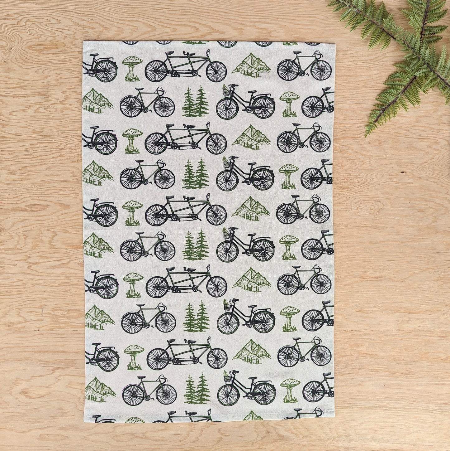 tea towel | bicycle adventure - bike & nature cotton flour sack dish cloth