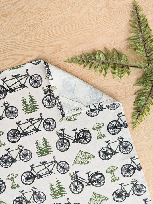 tea towel | bicycle adventure - bike & nature cotton flour sack dish cloth