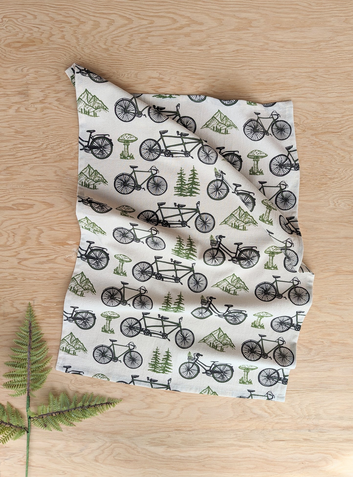 tea towel | bicycle adventure - bike & nature cotton flour sack dish cloth