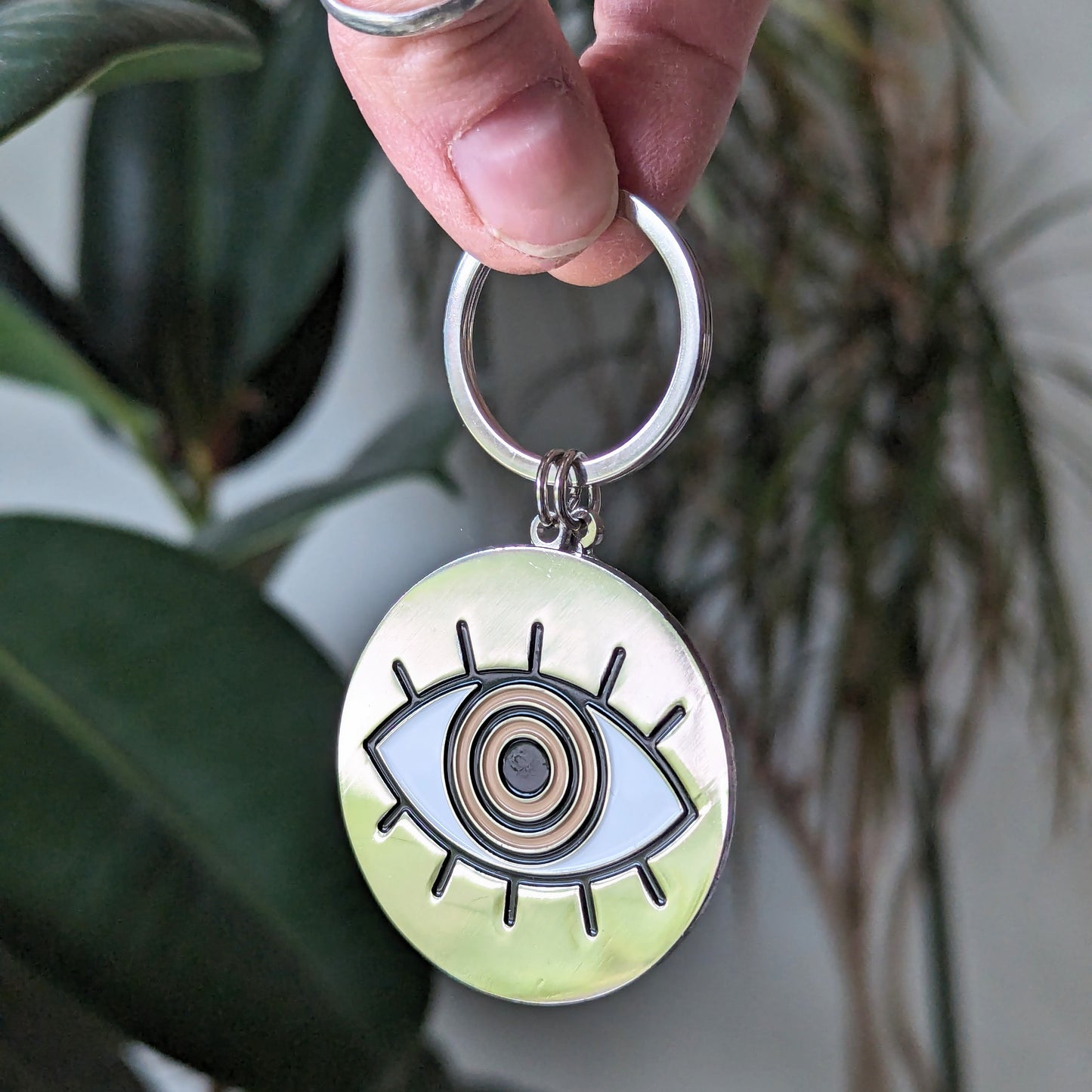 metal enamel keychain / purse charm | eyeball