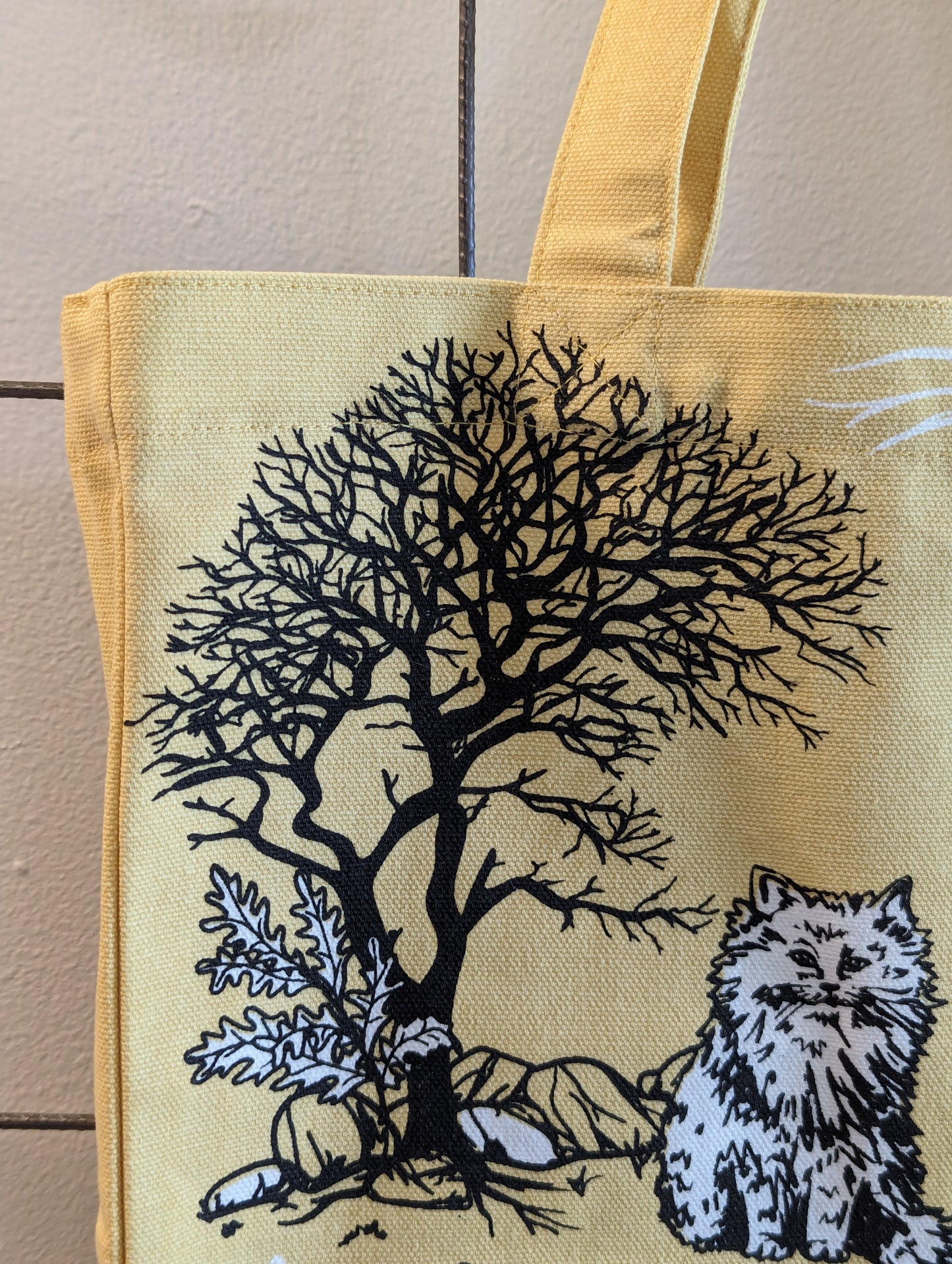 tote bag | outside cats - cream canvas screenprinted tote