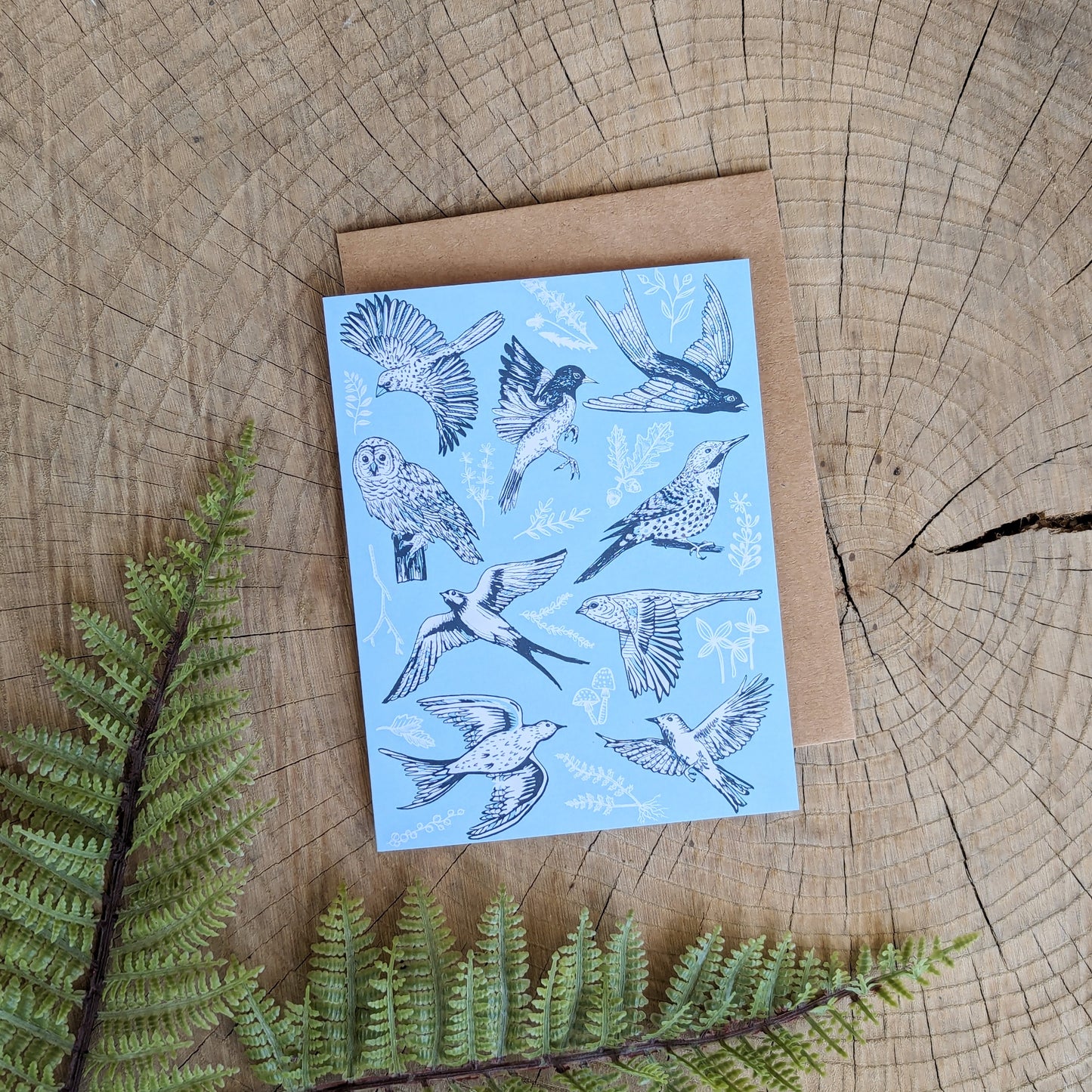 greeting card | blue birds - anytime friendship