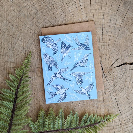 greeting card | blue birds - anytime friendship