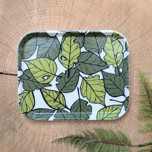 fiberglass tray | leaf litter - green leaves 10" x 8" dishwasher safe