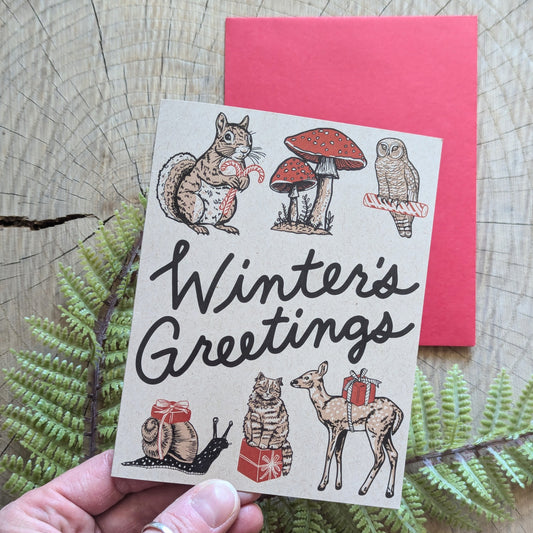 greeting card | winter's greetings - holiday Christmas