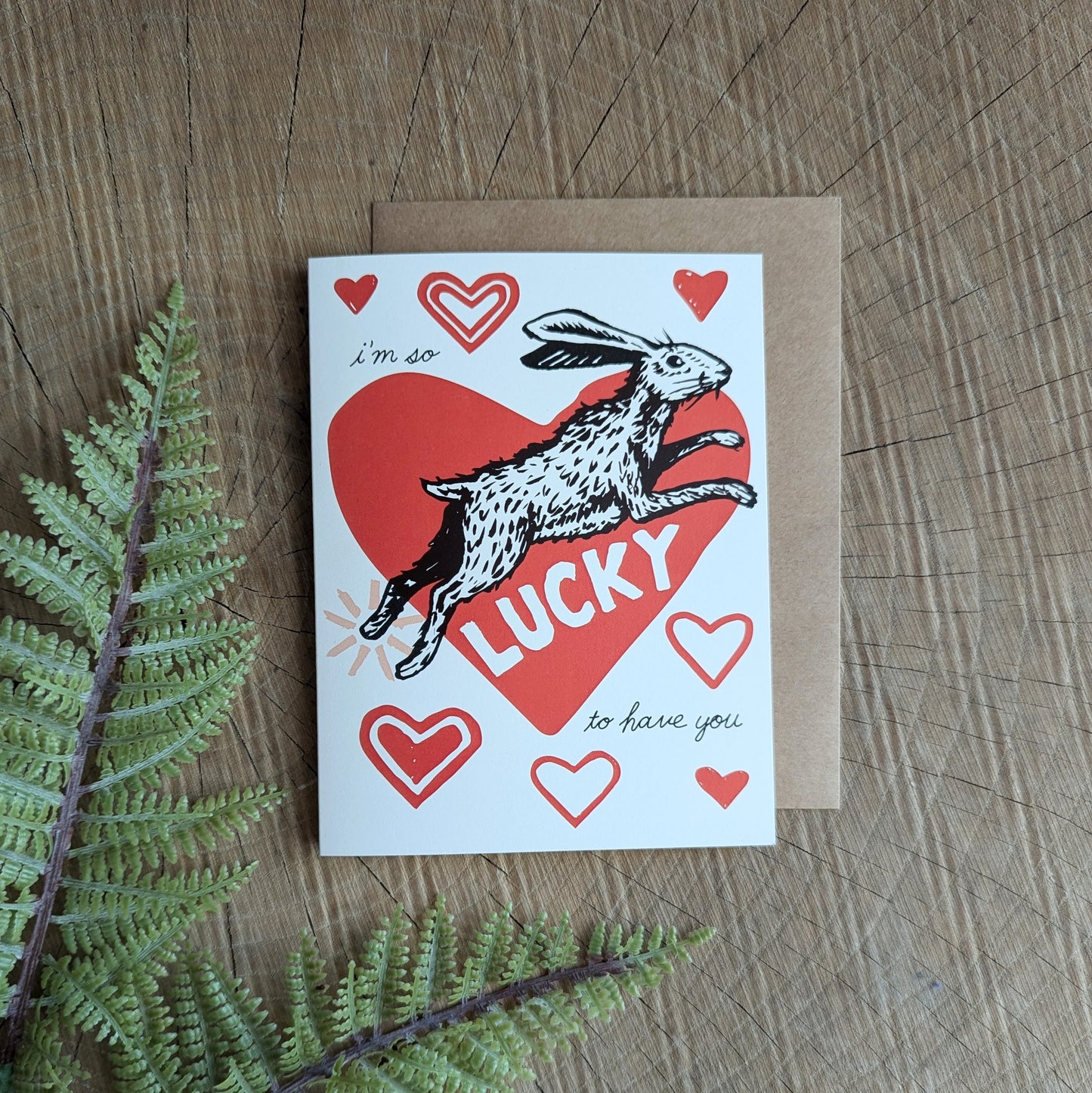 greeting card | i'm so lucky to have you - love rabbit Valentine