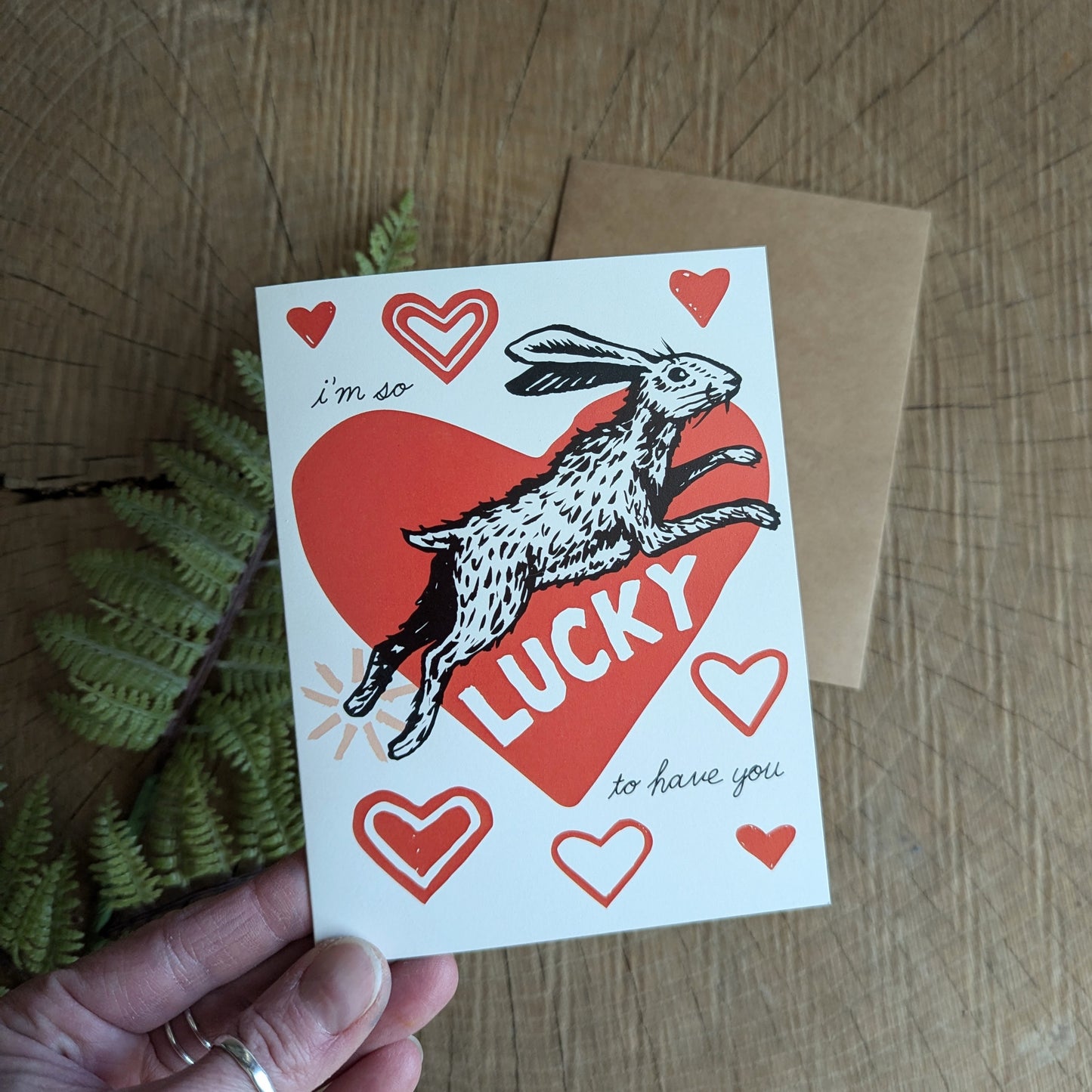 greeting card | i'm so lucky to have you - love rabbit Valentine