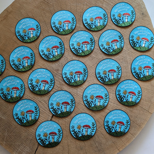 iron-on patch | nature appreciation society - 3" round