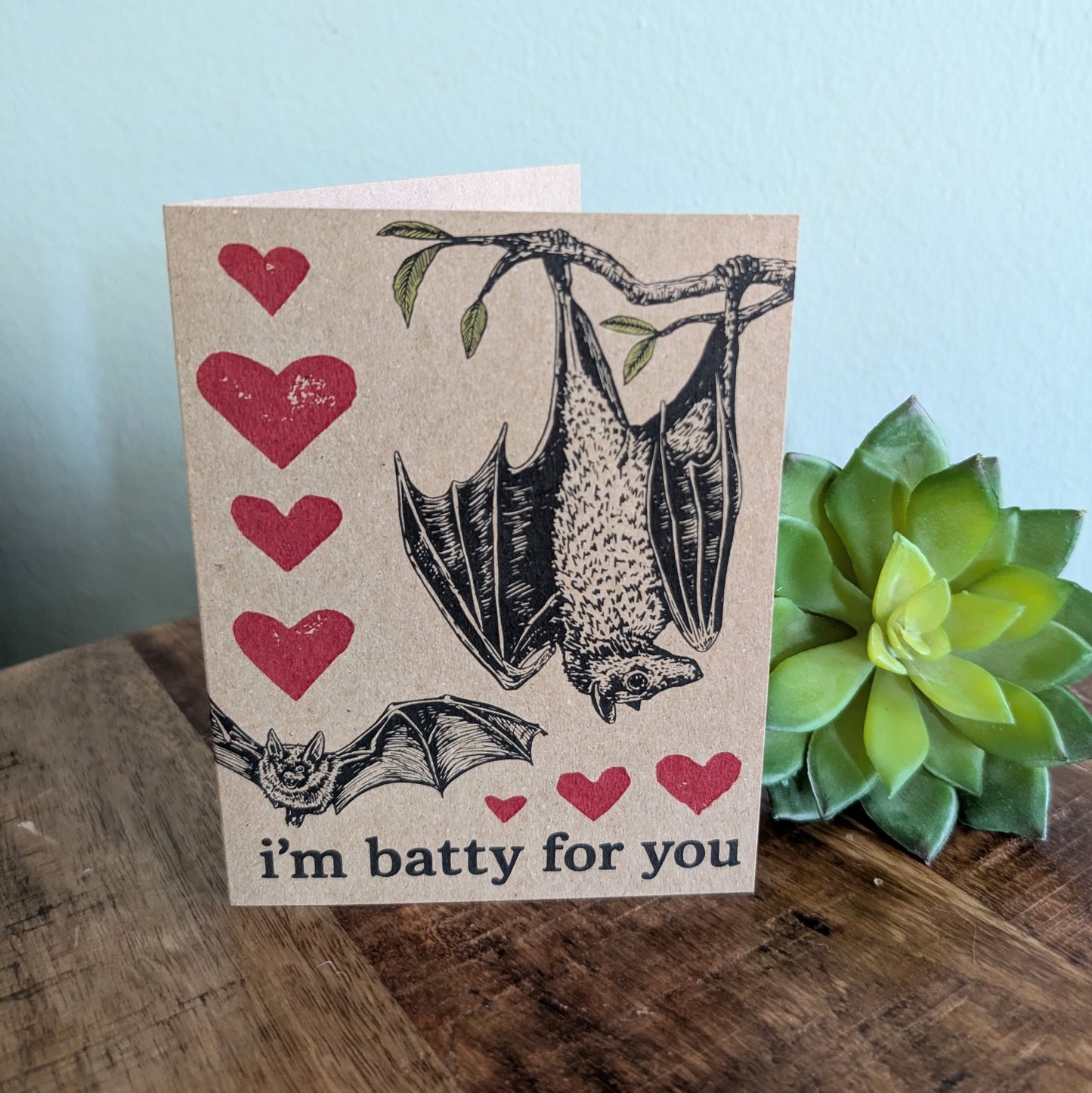 greeting card | i'm batty for you - Valentine or Halloween love card