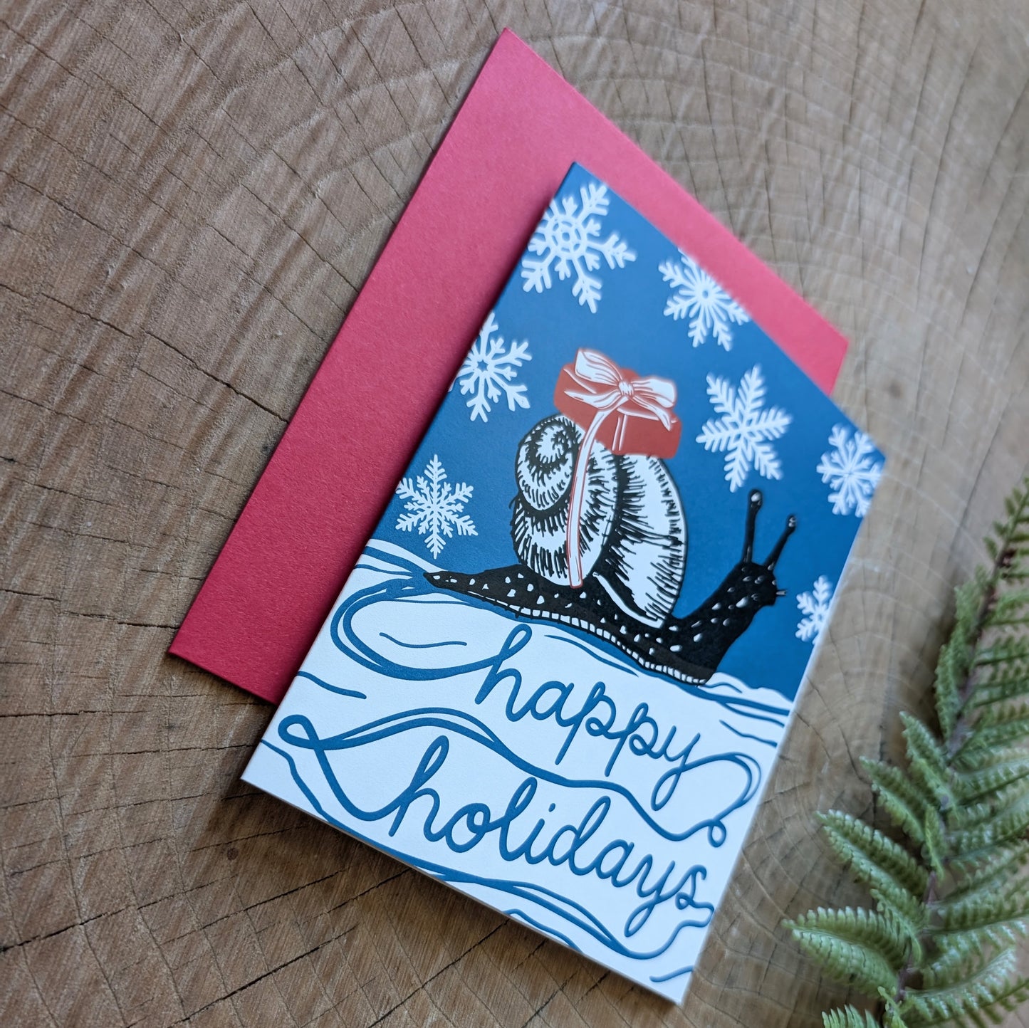 greeting card | happy holidays snail