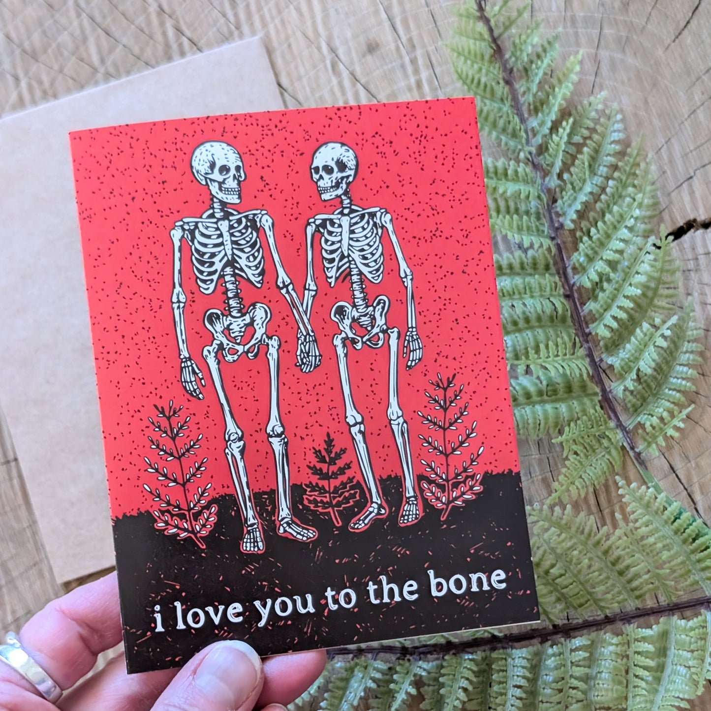 greeting card | i love you to the bone - Valentine or Halloween skeleton card